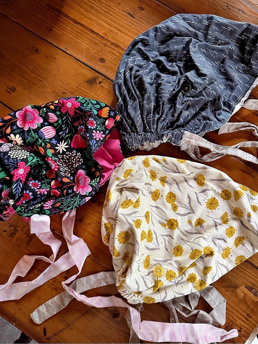 Nursing Caps with buttons for masks